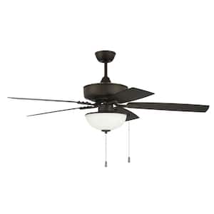 Outdoor Pro Plus-211 52 in. Indoor/Outdoor Dual Mount Espresso Ceiling Fan with Optional LED Bowl Light Kit