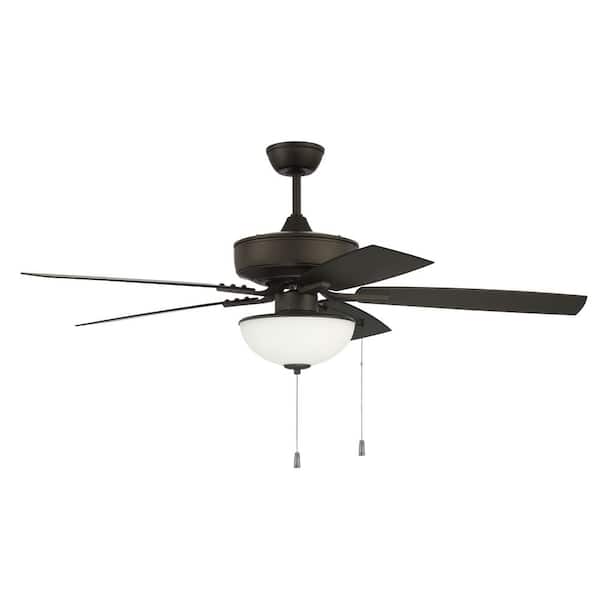 CRAFTMADE Outdoor Pro Plus-211 52 in. Indoor/Outdoor Dual Mount Espresso Ceiling Fan with Optional LED Bowl Light Kit