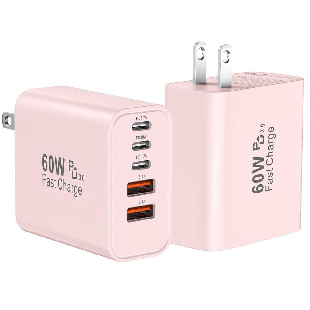 2-Pack USB C Fast Charging Wall Charger Block 60W 5-Port PD QC Multi Device Adapter for Phone Pad Galaxy price history on PriceWatchPro