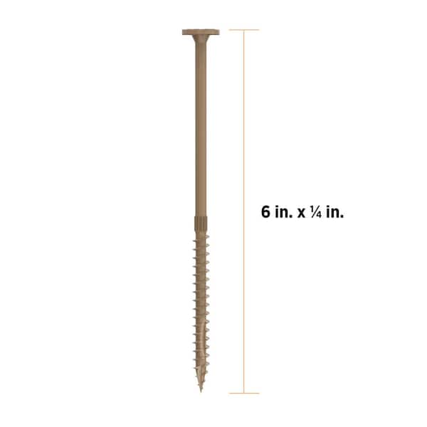 1/4 in. x 6 in. Star Drive Flat Head Multi-Purpose Structural Wood Screw - PROTECH Ultra 4 Exterior Coated (250-Pack)