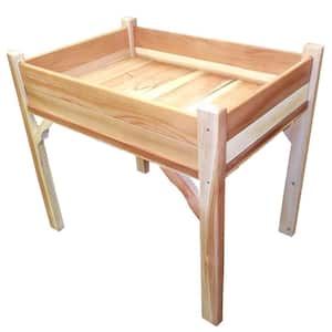 36 in. W x 24 in. D x 32 in. H Rectangle Wood Raised Garden Bed