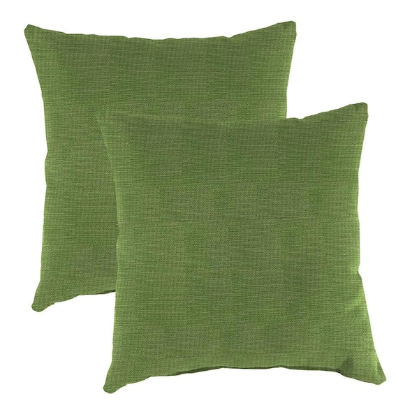 Jordan Manufacturing 16 in. L x 16 in. W x 4 in. T Square Outdoor Throw Pillow in Olive (2-Pack)