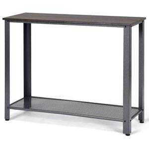 31 in. Silver with Storage Shelf Console Side Table Metal Frame Entryway Table
