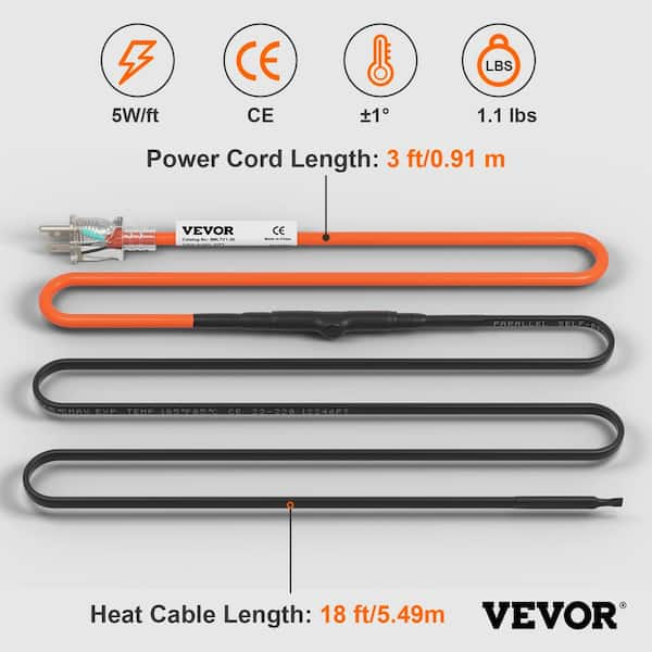 Thermwell Products Part # FK2100 - Thermwell Products 100 Ft. Electric Heat Cable  Reel - Plumbing Specialty Tools - Home Depot Pro