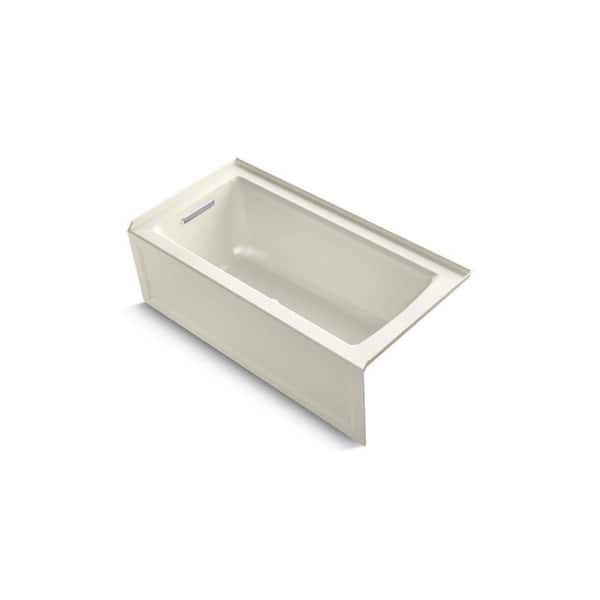 Archer 60 in. x 30 in. Soaking Bathtub with Left Drain in Biscuit