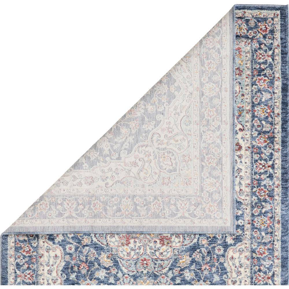 Navy and Cream Rectangular Chenille Medallion Area Rug