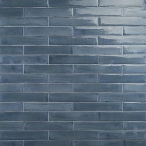 Tint Blue 2.95 in. x 15.74 in. Polished Porcelain Wall Tile (14.2 sq. ft./Case)