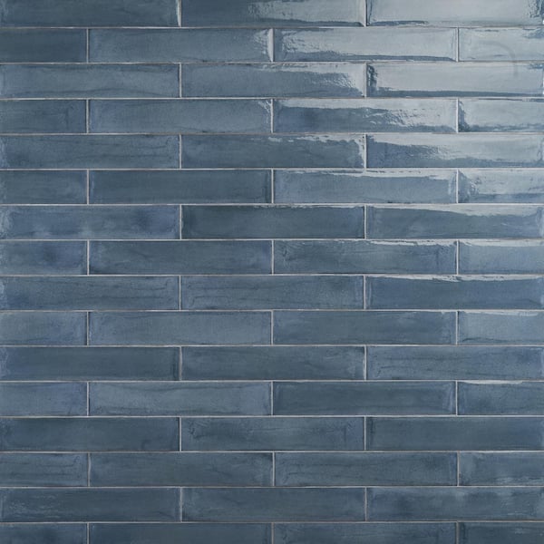 Ivy Hill Tile Tint Blue 2.95 in. x 15.74 in. Polished Porcelain Wall Tile (14.2 sq. ft./Case)