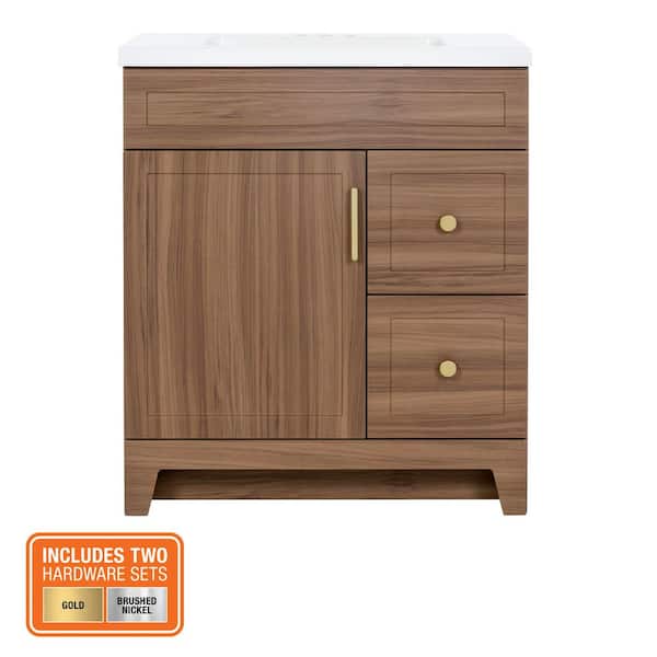 Chasbury 31 in. Single Sink Nomad Bath Vanity with White Cultured Marble Top (Assembled)