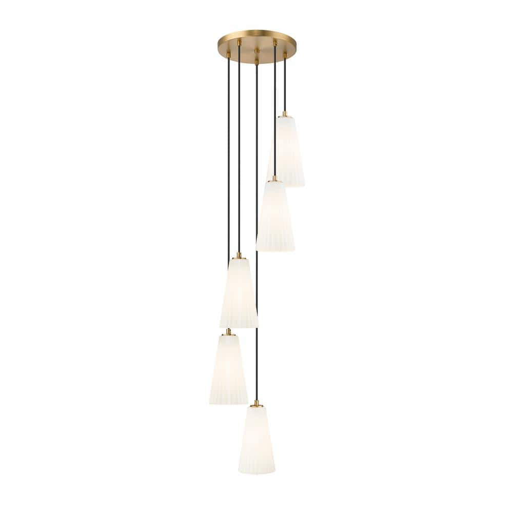 Farrell 5-Light in Modern Gold Chandelier with no bulbs included