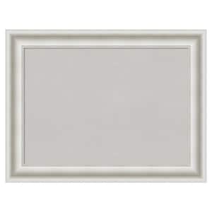 Parlor White Framed Grey Corkboard 34 in. x 26 in Bulletin Board Memo Board
