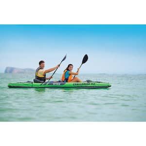 Challenger K2 2-Person Inflatable Sporty Kayak Plus Oars and Pump