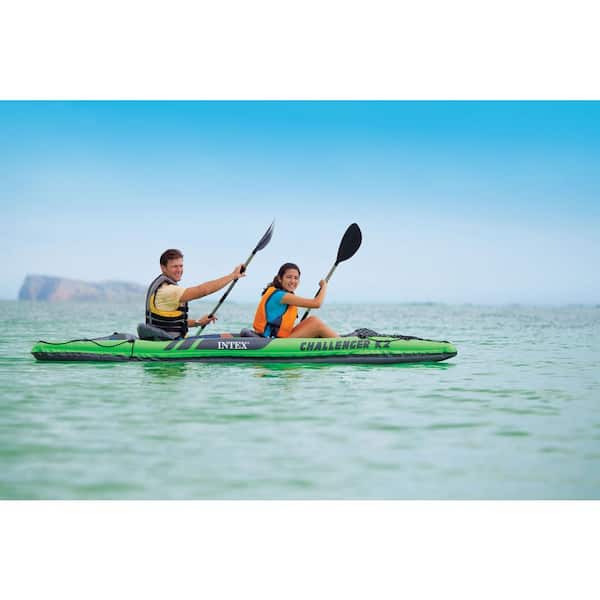 Challenger K2 2-Person Inflatable Sporty Kayak Plus Oars and Pump