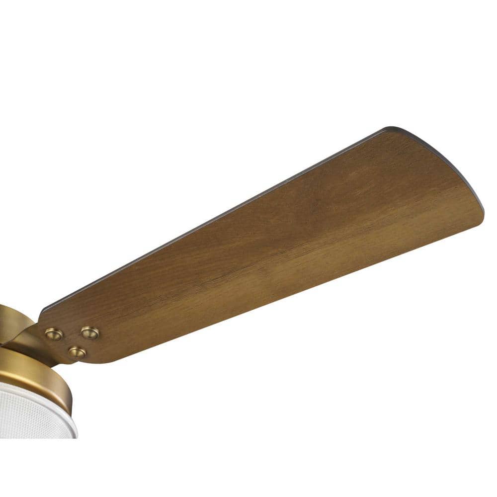 Vintage Brass 52" Ceiling Fan with LED Light and Remote