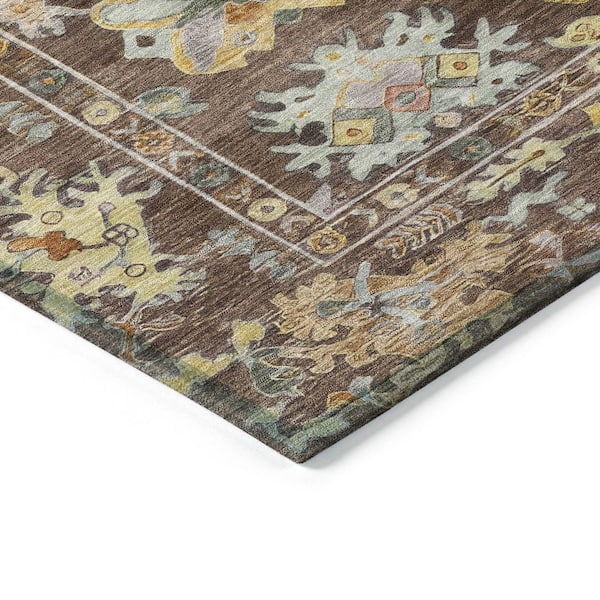 Chantille Machine Washable Indoor/Outdoor Abstract ACN2234 Chocolate 1 ft. 8 in. x 2 ft. 6 in. Accent Rug