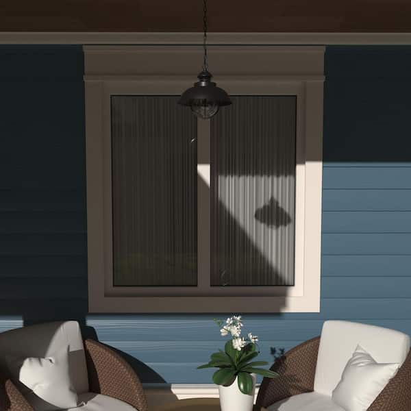 VAXCEL Harwich 1-Light Black Coastal Outdoor Barn Dome Pendant Clear Glass