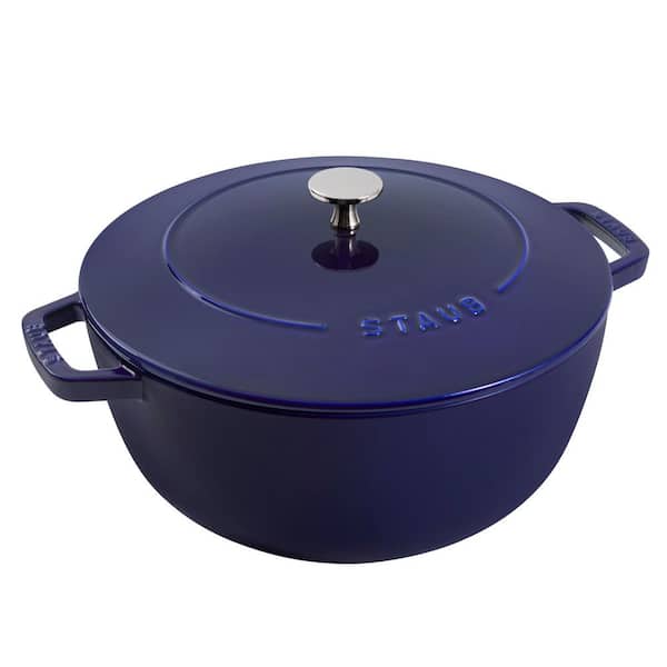 5-qt Enameled Cast Iron Dutch Oven Essential French Oven, Dutch Oven, serves 5-6, Made in France - Dark Blue