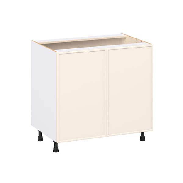 Fairview 36 in. W x 24 in. D x 34.5 in. H Assembled Slim Shaker Full Height Doors Base Kitchen Cabinet in Washed Linen