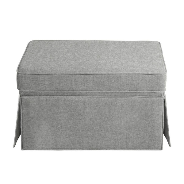 Uixe Light Gray Chenille Rectangle Storage Ottoman CH0073SC-OT-LG