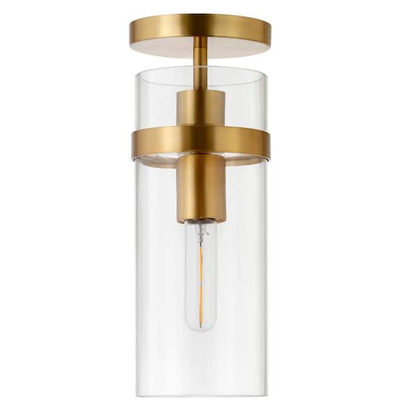 Meyer&Cross Langdon 5 in. 1-Light Brass Semi-Flush Mount