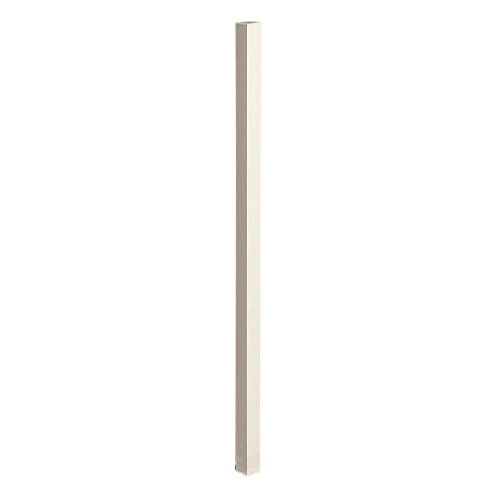 Unbranded - 2 in. x 2 in. x 6.5 ft. Navajo White Metal Fence Post with Post Cap