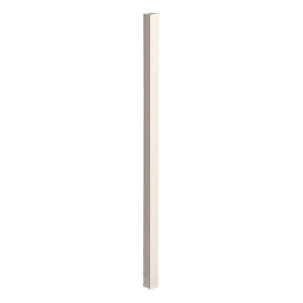 Unbranded 2 in. x 2 in. x 6.5 ft. Navajo White Metal Fence Post with Post Cap