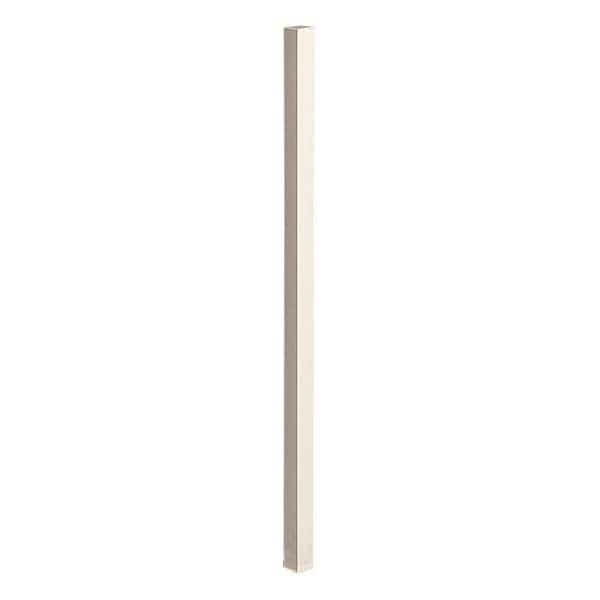 US Door and Fence 2 in. x 2 in. x 4.5 ft. Navajo White Metal Fence Post with Post Cap