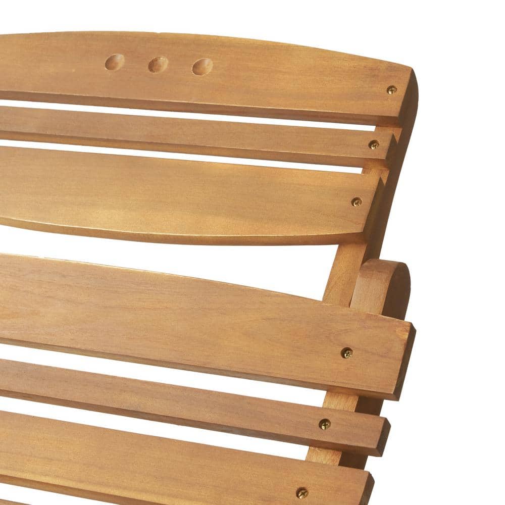 Natural Acacia Wood Outdoor Folding Chaise Lounge Set