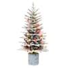 Puleo International 4.5 ft. Potted Flocked Arctic Fir Artificial ...