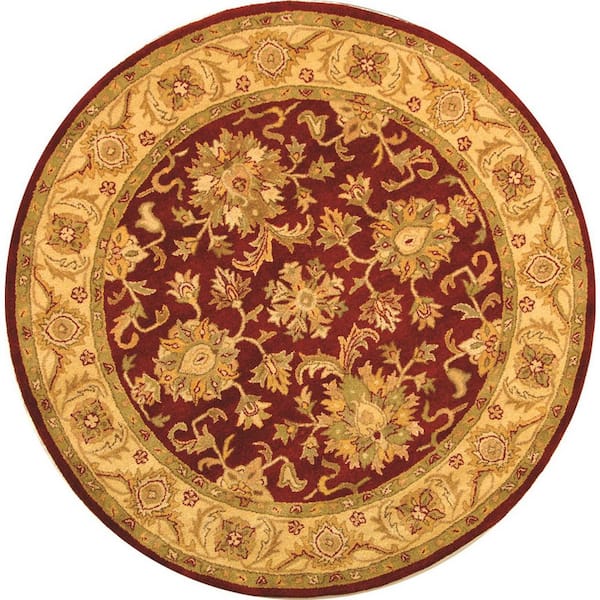 SAFAVIEH Antiquity Red/Gold 4 ft. x 4 ft. Round Border Area Rug