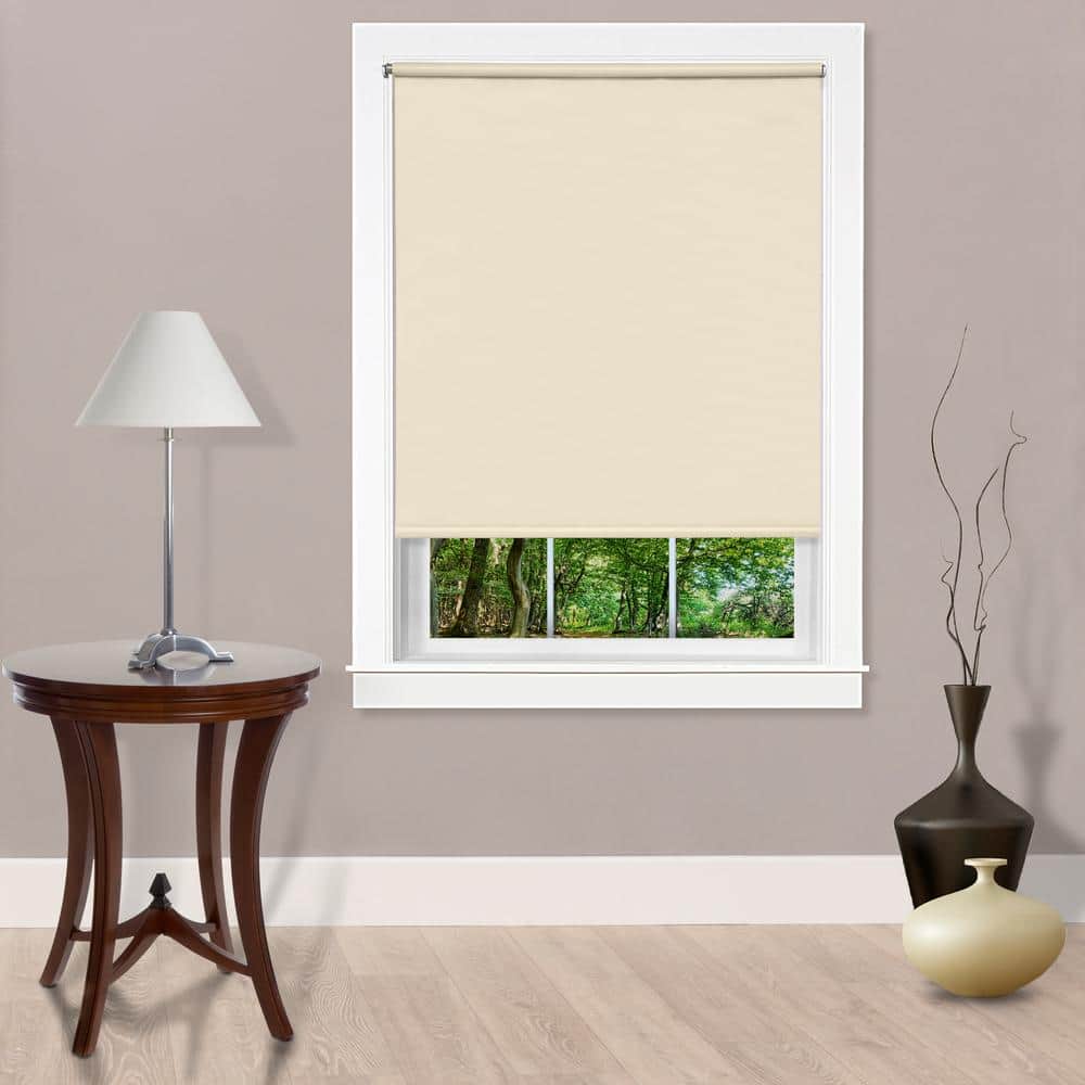Ivory Cordless Vinyl Room Darkening Window Shade 37x72