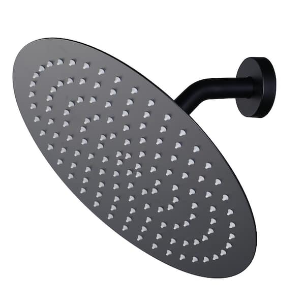 ARCORA 1-Spray Pattern 1.8 GPM 12 in. Single Wall Mount Rain Fixed Shower Head in Matte Black