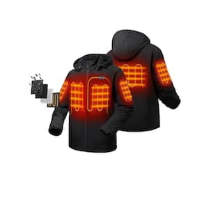 Men's X-Large Black 7.38-Volt Lithium-Ion Heated Dual Control Jacket with One 4.8Ah Battery and Charger