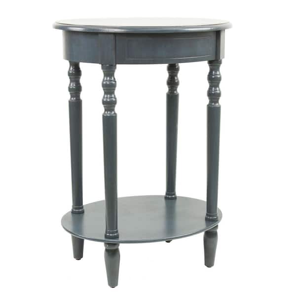 Decor Therapy Simplify Antique Navy Oval End Table