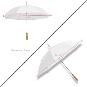 48 in. White Manual Open Wedding Umbrella (10 Pack)