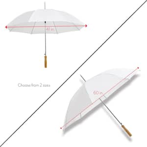 48 in. White Manual Open Wedding Umbrella (10-Pack)