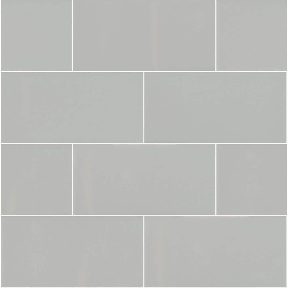 MSI Domino Gray 3 in. x 6 in. Glossy Ceramic Subway Wall Tile
