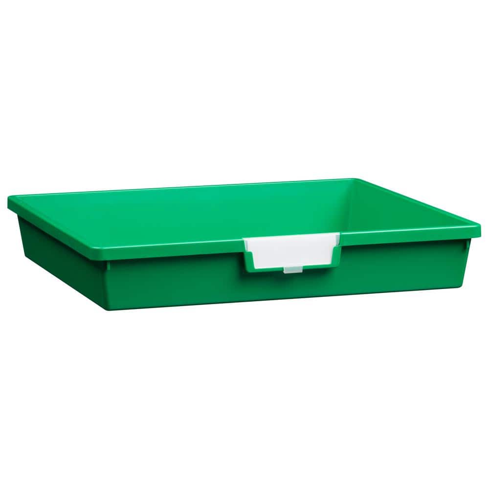 4 Gal. - Tote Tray - Wide Line 3 in. Storage Tray in Primary Green