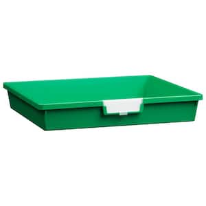 4 Gal. - Tote Tray - Wide Line 3 in. Storage Tray in Primary Green