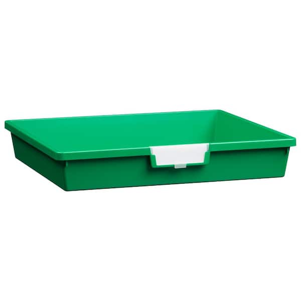Unbranded 4 Gal. - Tote Tray - Wide Line 3 in. Storage Tray in Primary Green