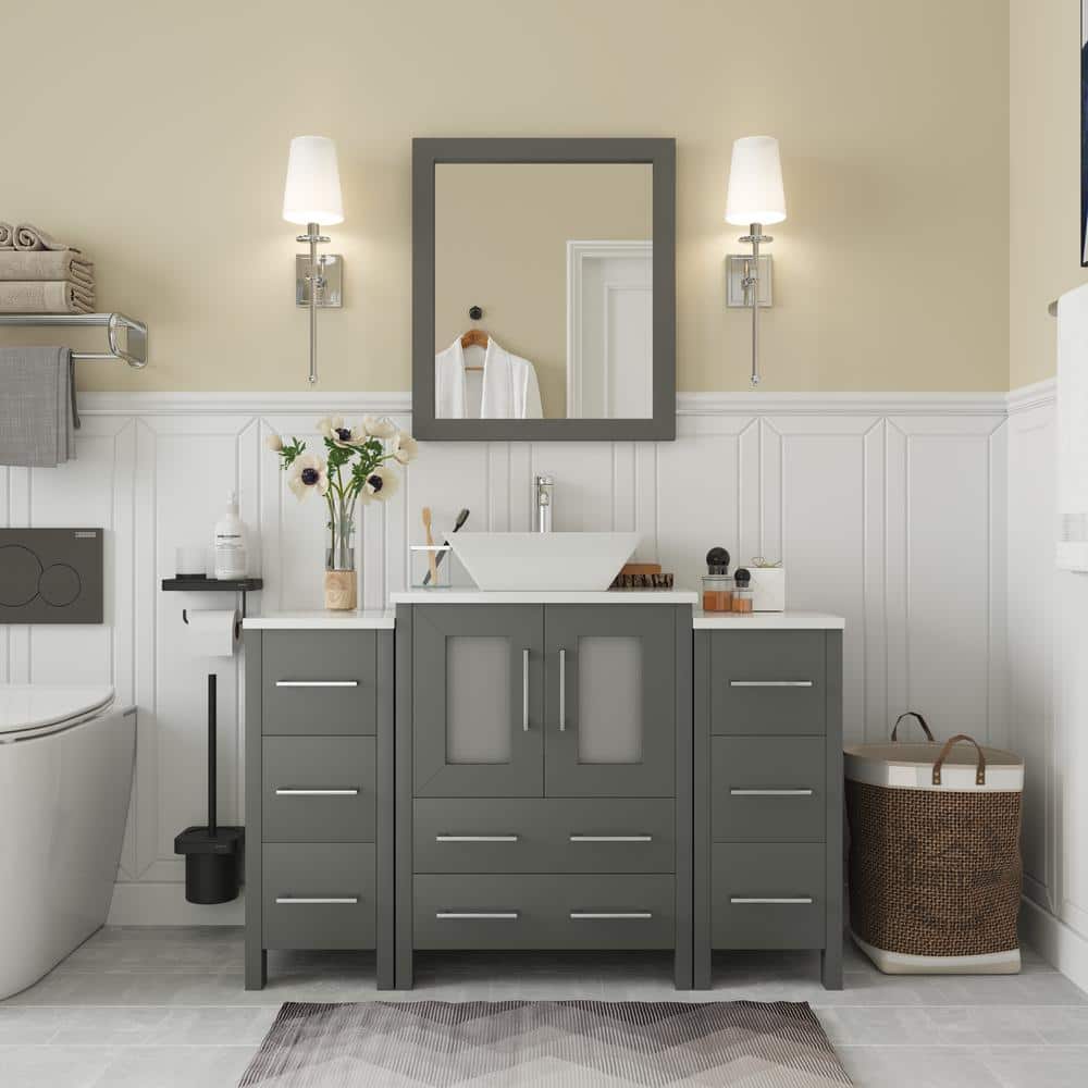 Vanity Art Ravenna 48 in. W Bathroom Vanity in Grey with Single Basin
