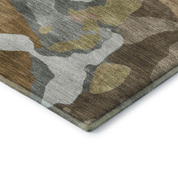 Mayfield Premium Machine Washable Abstract AMF2161 Brown 5 ft. x 7 ft. 6 in. Area Rug