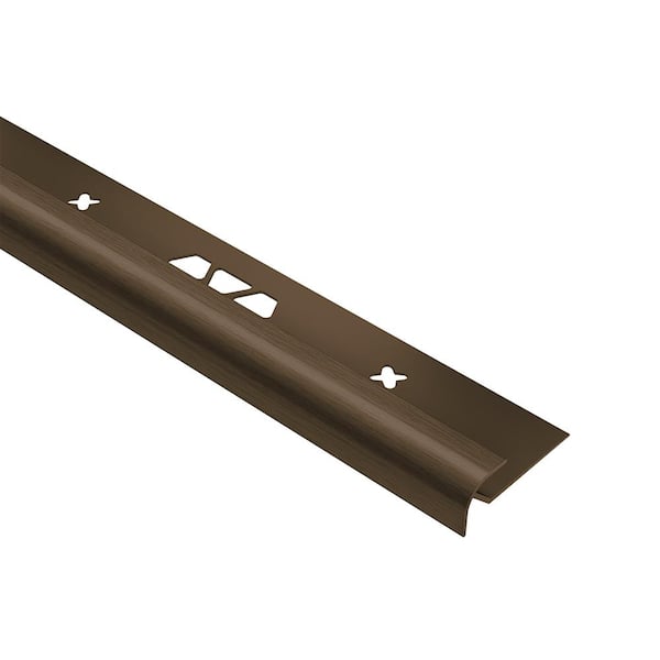 Schluter Vinpro-RO Brushed Antique Bronze Anodized Aluminum 5/32 in. x 8 ft. 2-1/2 in. Metal Bullnose Resilient Tile Edge Trim