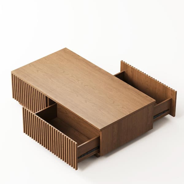 THE RIGHT PATH Geicz 51.1 in. Walnut Rectangle MDF Coffee Table
