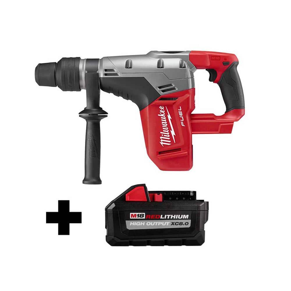 M18 FUEL 18V Lithium-Ion Brushless Cordless 1-9/16 in. SDS-Max Rotary Hammer with HIGH OUTPUT 8.0 Ah Battery -  Milwaukee, 2717-20-48