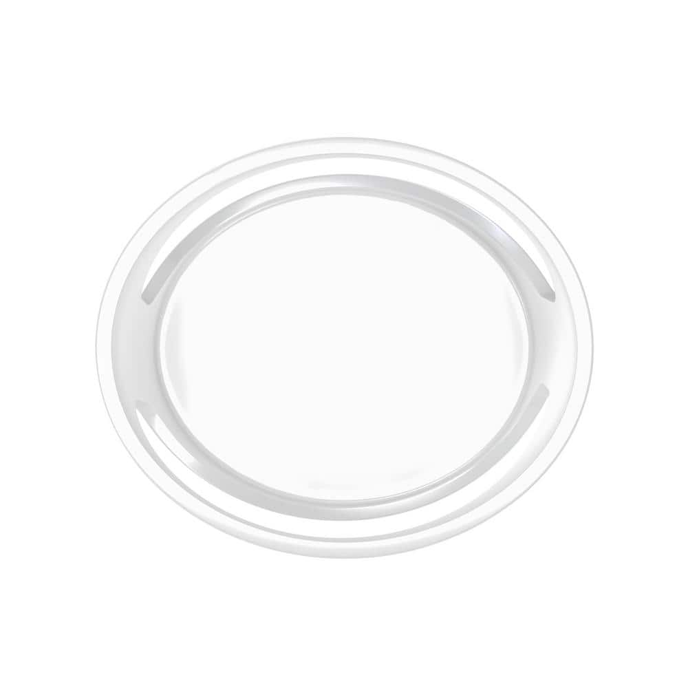 Glossy White Resin Oval Shower Stool