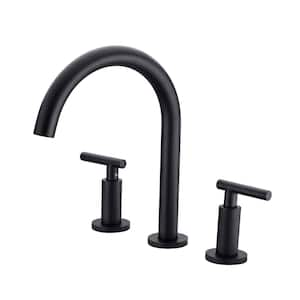 Widespread 2-Handle High Arc Bathroom Faucet in Matte Black