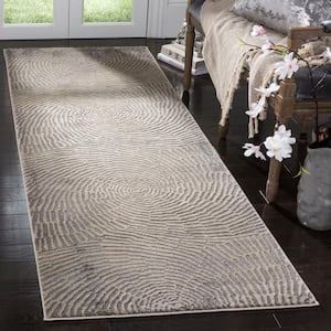 Meadow Taupe 3 ft. x 6 ft. Abstract Runner Rug