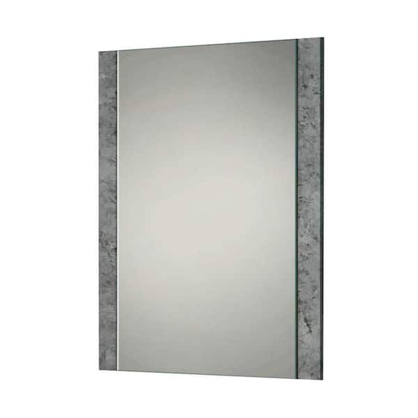 Nova Domus Rado Grey Elm 33 in. W x 39 in. H Modern Rectangle Wood Framed Mirror