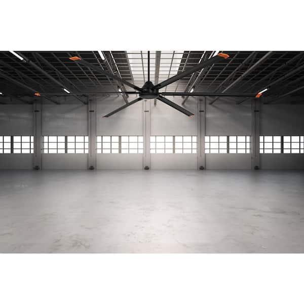 High Velocity 10 ft. Indoor/Outdoor Matte Black Ceiling Fan with Wall Control Included